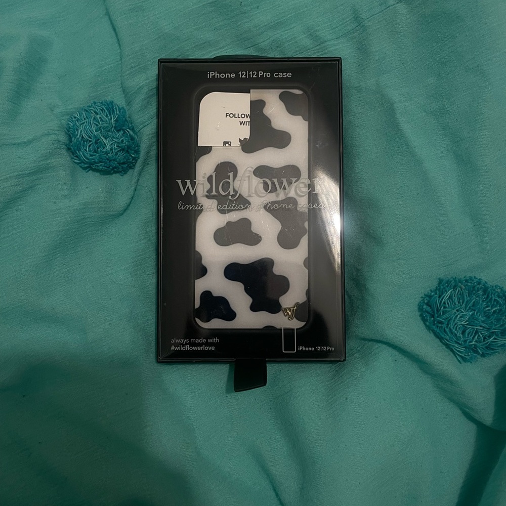 Wildflower Cow Print iPhone 12 phone case